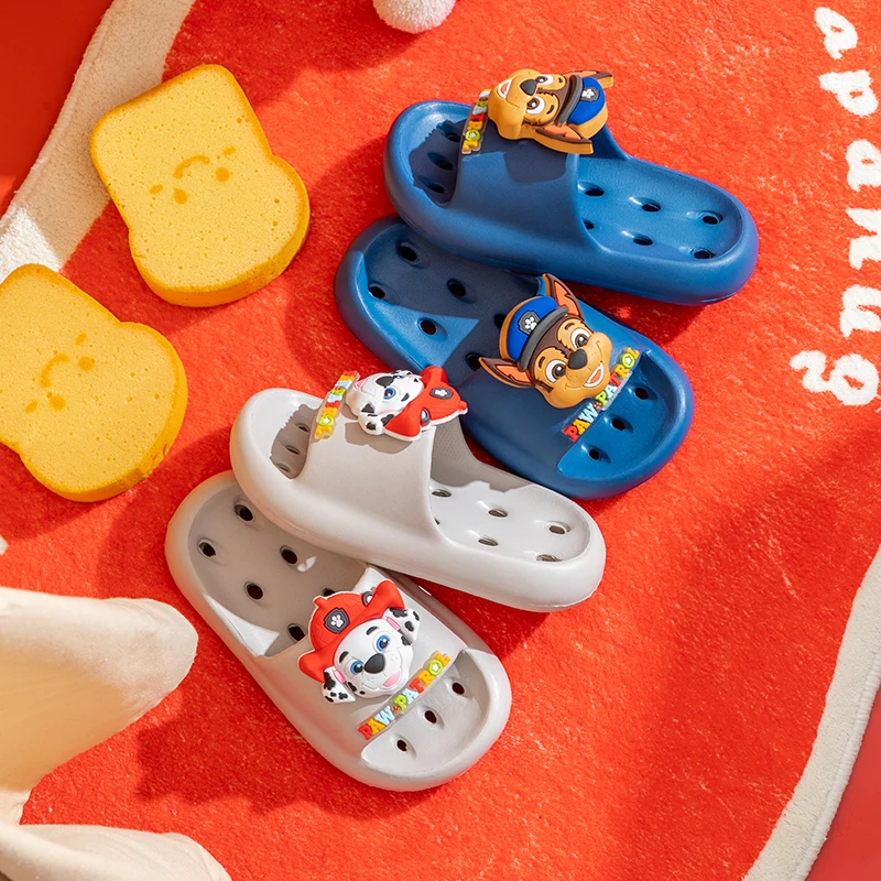 

Детские тапочки из ЭВА, нескользящие дышащие сандалии на мягкой подошве, шлепанцы для душа, подходящие для дома и улицы, Paw Patrol