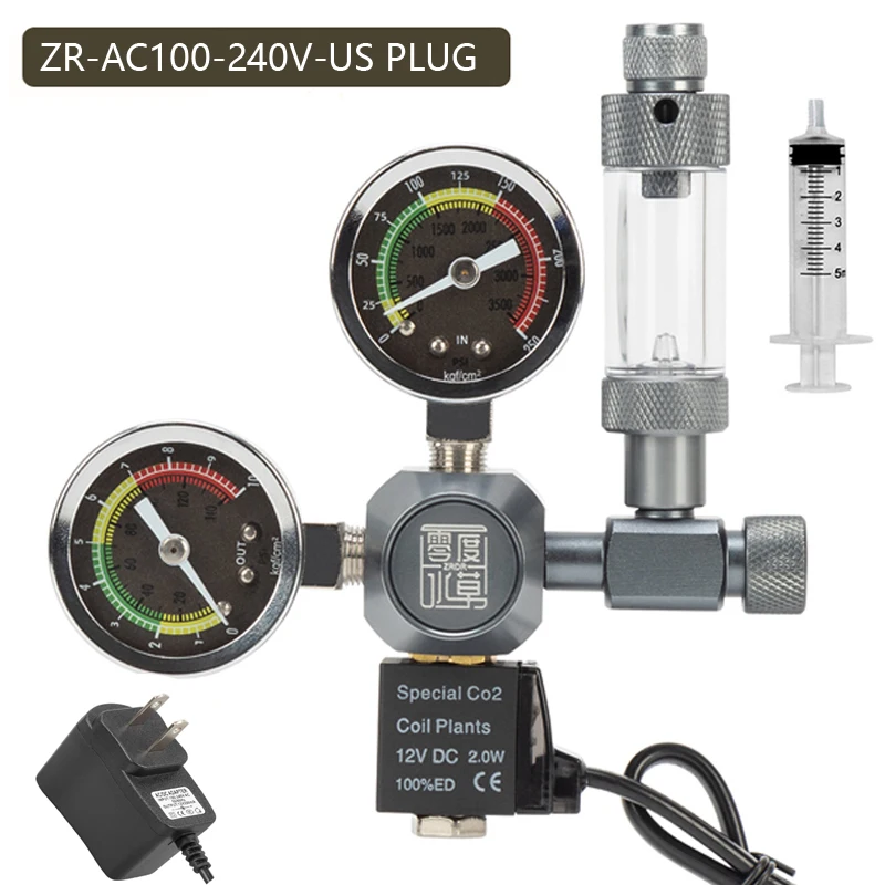 ZRDR aquarium CO2-regelaar solenoïdeklep belletjesteller wordt gebruikt voor CO2-gasflessen visbakken CO2-drukregelklep