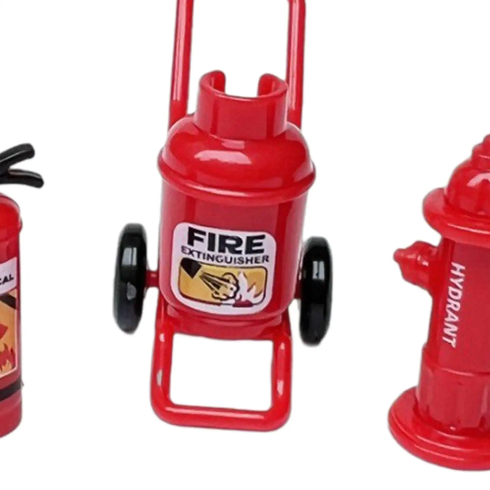 3 Stuks 1:12 Poppenhuis Vuur Accessoires Diorama Mini Brandweerman Decor