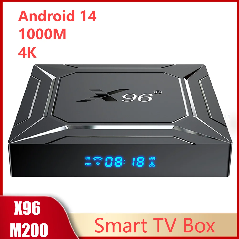 X96 M200 Android 14 Smart TV Box Amlogic S905X5M 4GB 64GB 1000M Android TV Box 2.4G&5G Dual WIFI TV Box DDR4 Smart Set Top Box