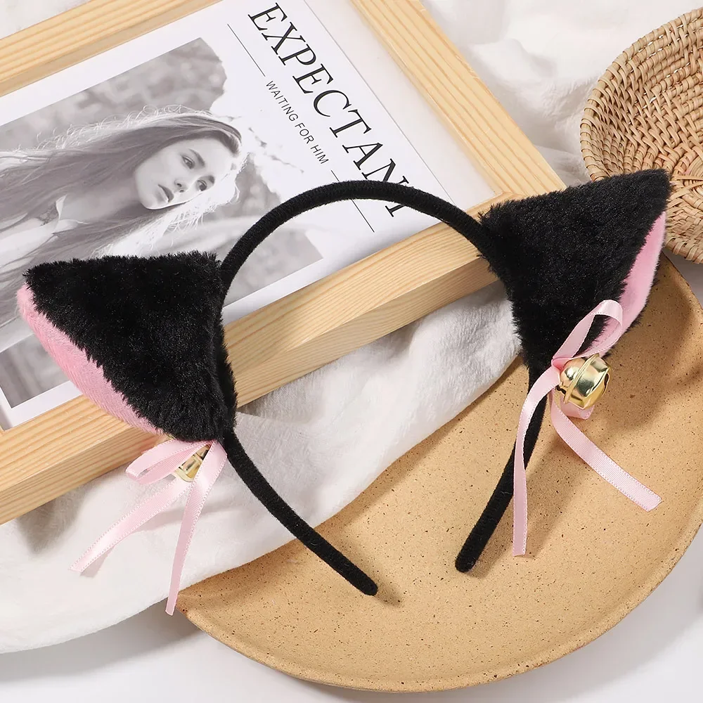 1 Pcs Cat Headbands Furry Cartoon Animal Ears Hair Hoop For Women Fluffy Cute Hair Accessories Party Hairbands Photo Props Gift