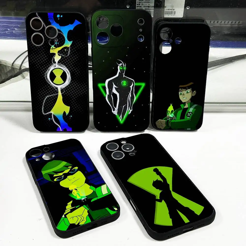

B-Ben 10 Cartoon Phone Case For iPhone 17,16,15,14,13,12,11,Pro,Max,Plus,X,XS,SE4,E,Mini,Soft Black Case