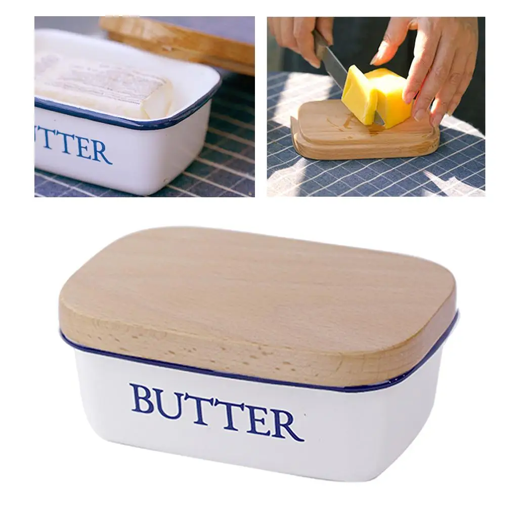 

Rustic Wooden Butter Dish with Lid - Stylish Storage Container for Countertop Use