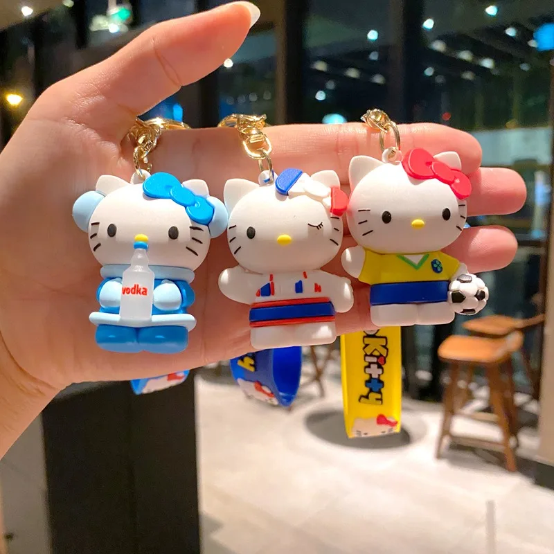 Брелок с мультяшным бантом KT Cat, кулон, милая кукла Hello Kitty, рюкзак, брелок, подвеска, креативные автомобильные аксессуары, брелок