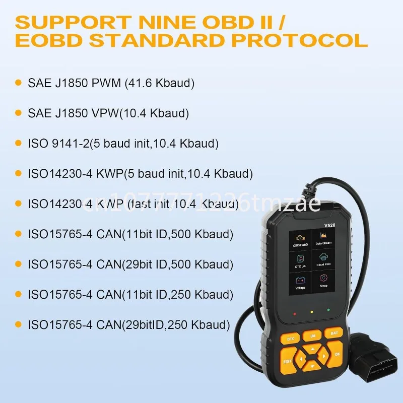 CE Certification 10 Languages OBD Diagnostic Tool Engine Fault Detector