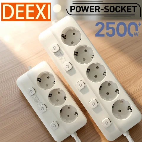 Power Strip EU Plug AC Outlets Multitap Socket Extension Cord Electrical With USB Type C PD Fast Charging Network Filter Adapter