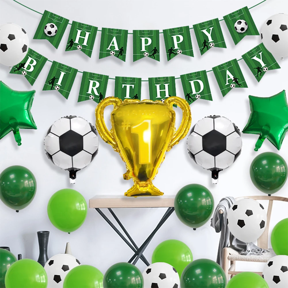 32inch Number Balloons Foil Football Party Green Black Trophy Balloon For Boys Birthday Party Decoration Children\'s Gifts Globos