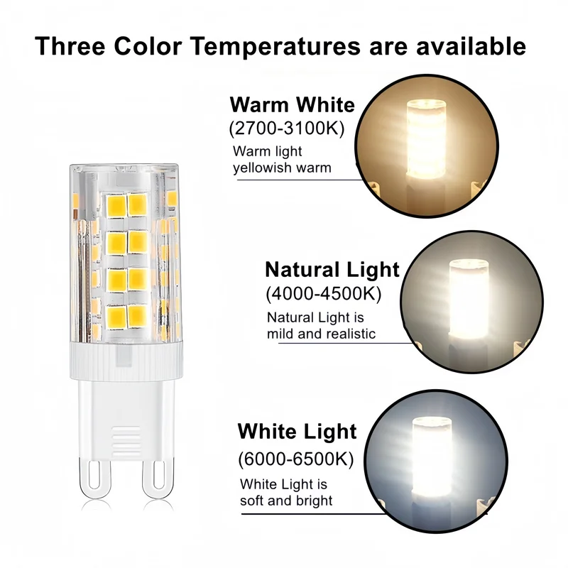 Brightest G9 LED Lamp AC220V 5W 7W 9W 12W  Ceramic SMD2835 LED Bulb Warm/Cool White Spotlight replace Halogen light