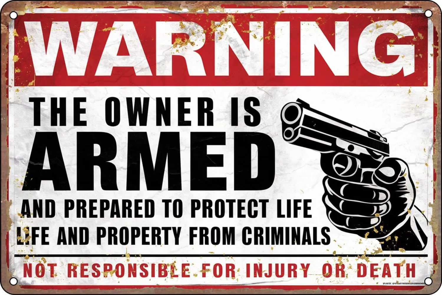 Warning The Owner Is Armed Sign Private Property 8x12 Inch Rust Free Aluminum Sturdy Private Property Metal Signs with Refl sign