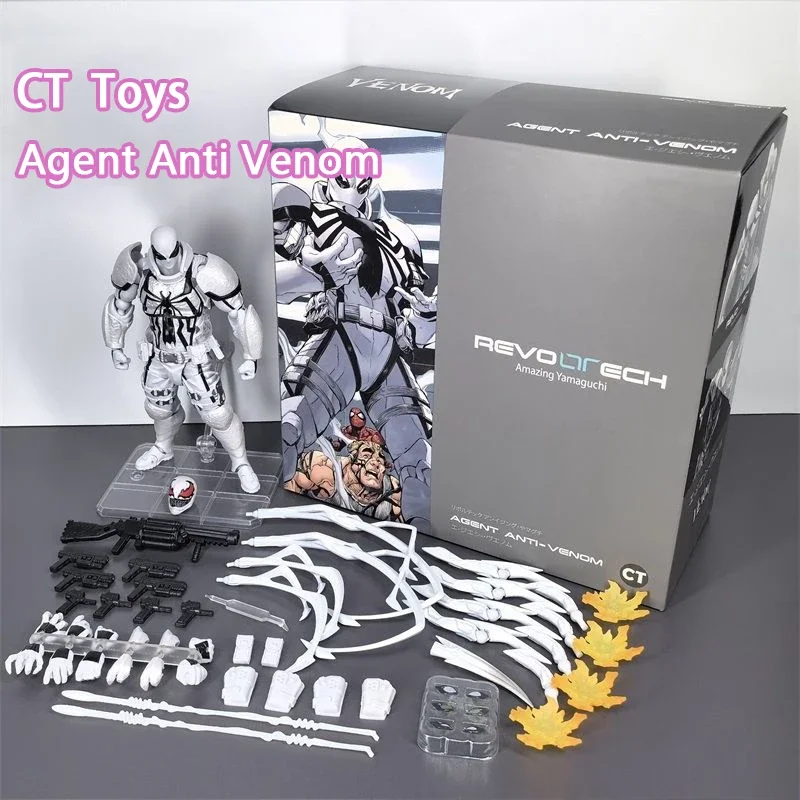 New CT Toys Spider Man SHF KO Revoltech Amazing Yamaguchi Agent Anti Venom Spider Man Venom Anime Action Figures Models