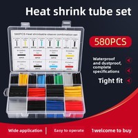 580pcs Heat Shrink Tube Kit - Thermoresistant Wire Cable Sleeving for Electrical Insulation, Wiring Connection & Repair Shrink