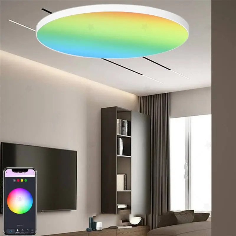 [A93Z!】 Zigbee 3.0 APP Dimming Smart Ceiling Light 24W RGBCW Led Ceiling Lamp Works With Alexa Google Voice Control