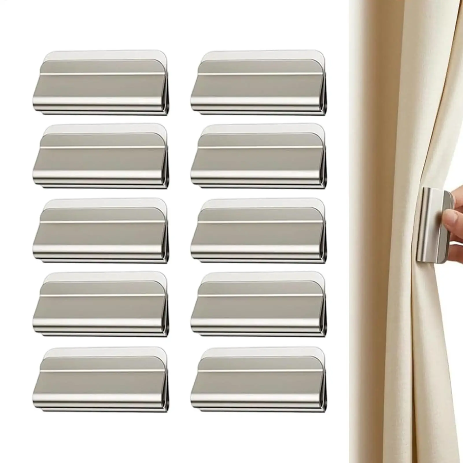 Curtain Magnetic Button Detachable Curtain Fix Fastener Clip Prevent Light Adjustment Window Screen Close Magnet Buckle 10 Pairs