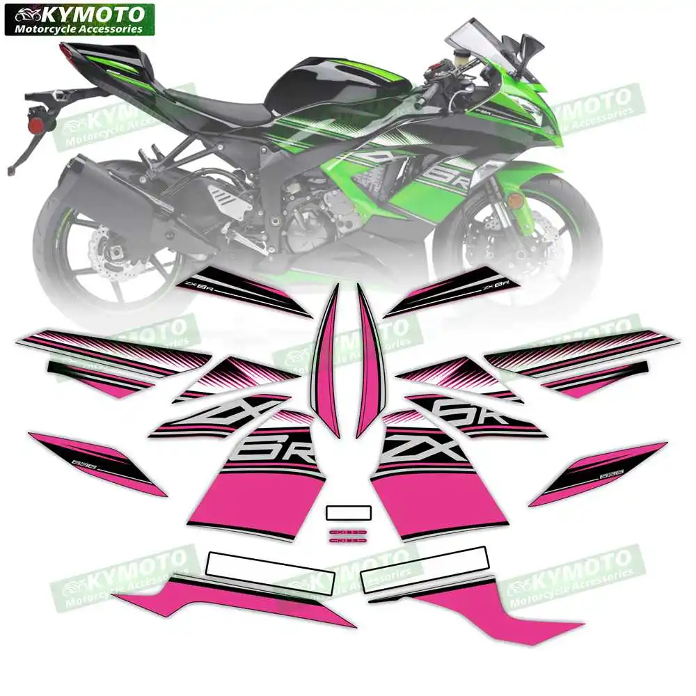 For ZX-6R ZX6R 636 2013 2014 2015 2016 2017 2018 motorcycle accessories fairing reflective stickers full vehicle kit decoration view 3