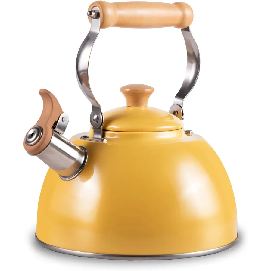 

Чайник со свистком и эргономичной ручкой Cool Touch для плиты, 2,7 литра, пищевой чайник из нержавеющей стали, эффективный H