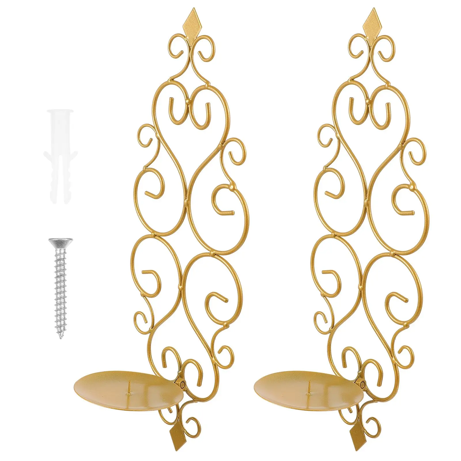 

2Pcs Wall Holder Iron Tealight Sconces Craft Retro Bedroom Living Study Office Decor Tealight Sconces Gifts