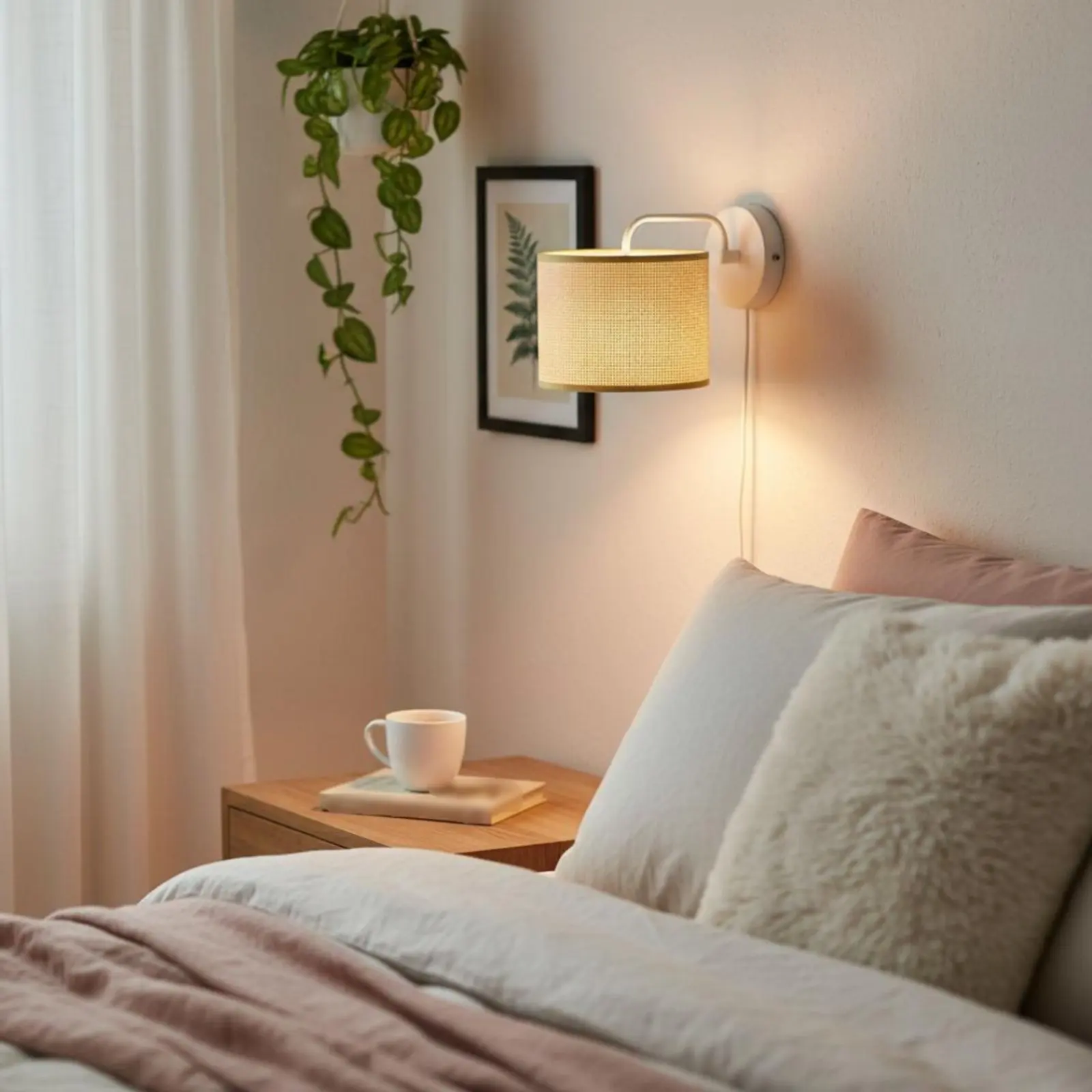 Woven Drum Lampshade Decorative Drum Lampshade Light Cover Easy to Install Home Lighting for Hotel Owners, Guesthouse, Bedside
