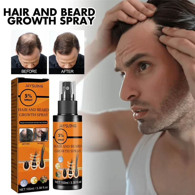 JAYSUING 100ml Hair Care Spray Mens Scalp Beard Hair Thick Care Deep Nourishment Repair Treatment Anti Hair Loss Spray Liquid