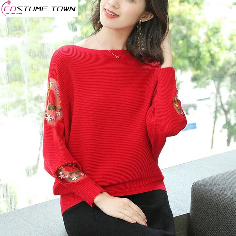 

Fashion Sweater Women's Loose Spring and Autumn 2023 Korean Version New Bat Top Knit Top Large and Thin Style Fashion