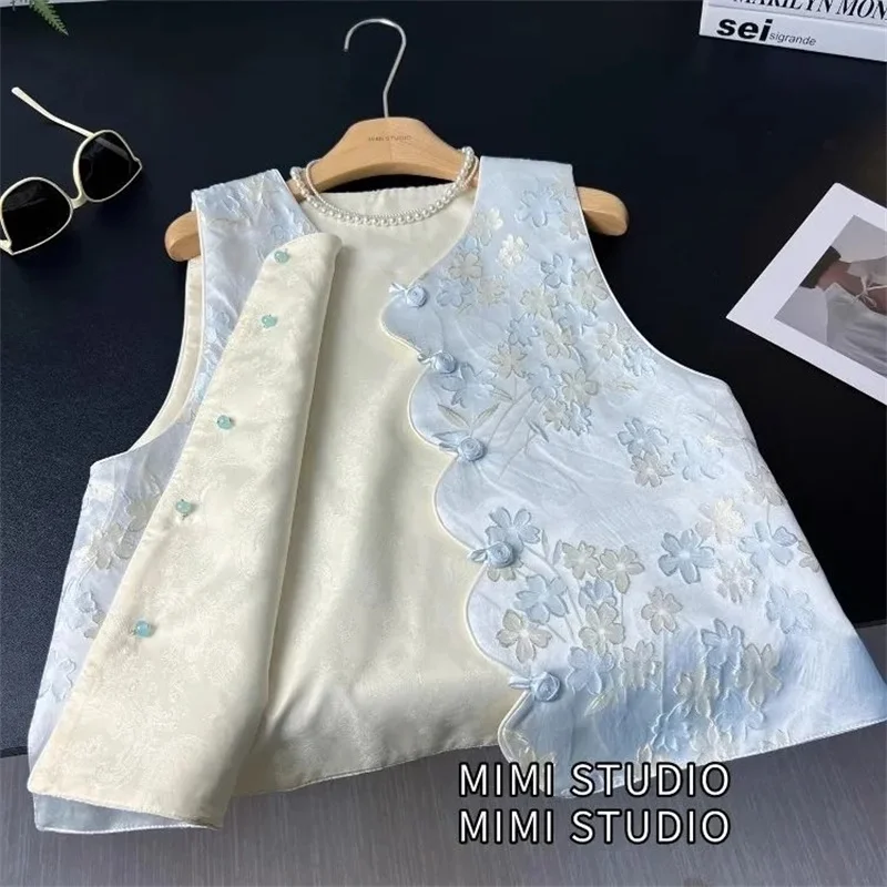 Women's Jackets Women's Vest New Embroidered Vest Wearing Summer Chinese Joker National Style National Style Summer Women's Coat
