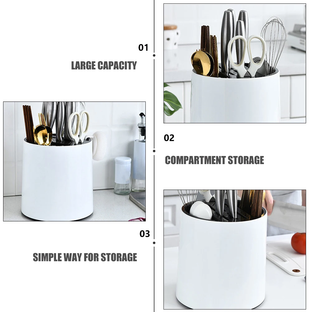 

Plastic Cutlery St Large Capacity Kitchen ganizer Silverware Holder Rotatable Design Easy Clean Compact Storage Solution
