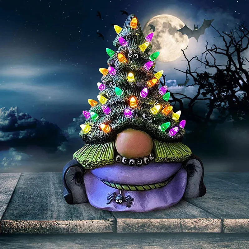 

Christmas Gnome Tree Sculpture - Festive Table Decor for Party & Home, Holiday Gift Idea