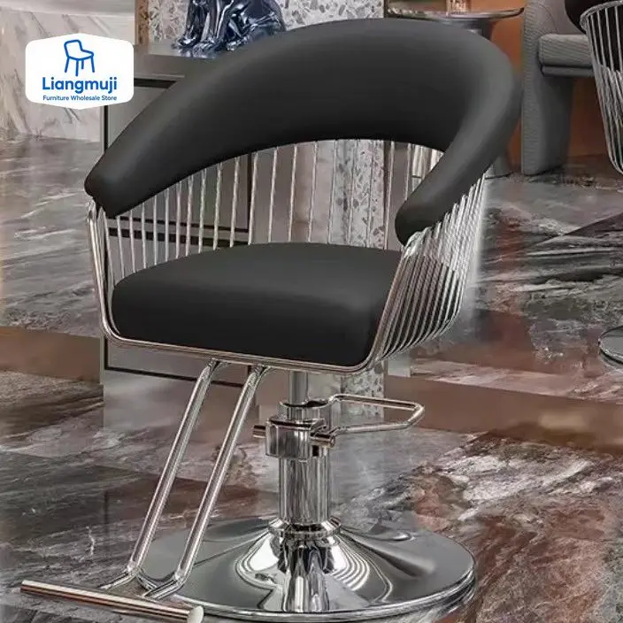 Personalized Home Barber Chair Luxury Retro Gold Classic Professional Chair Lifter Cushion Cadeira De Barbeiro Salon Furniture