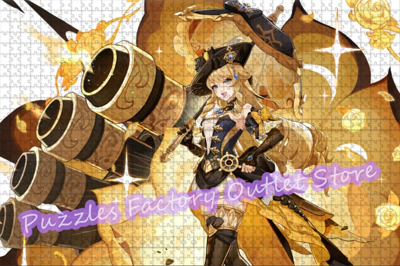 Genshin Impact เกมจิ๊กซอว์ปริศนา 300/500/1000 ชิ้น Navia คอสเพลย์การ์ตูนพิมพ์ปริศนาสําหรับเด็ก Decompress ของเล่นของขวัญ