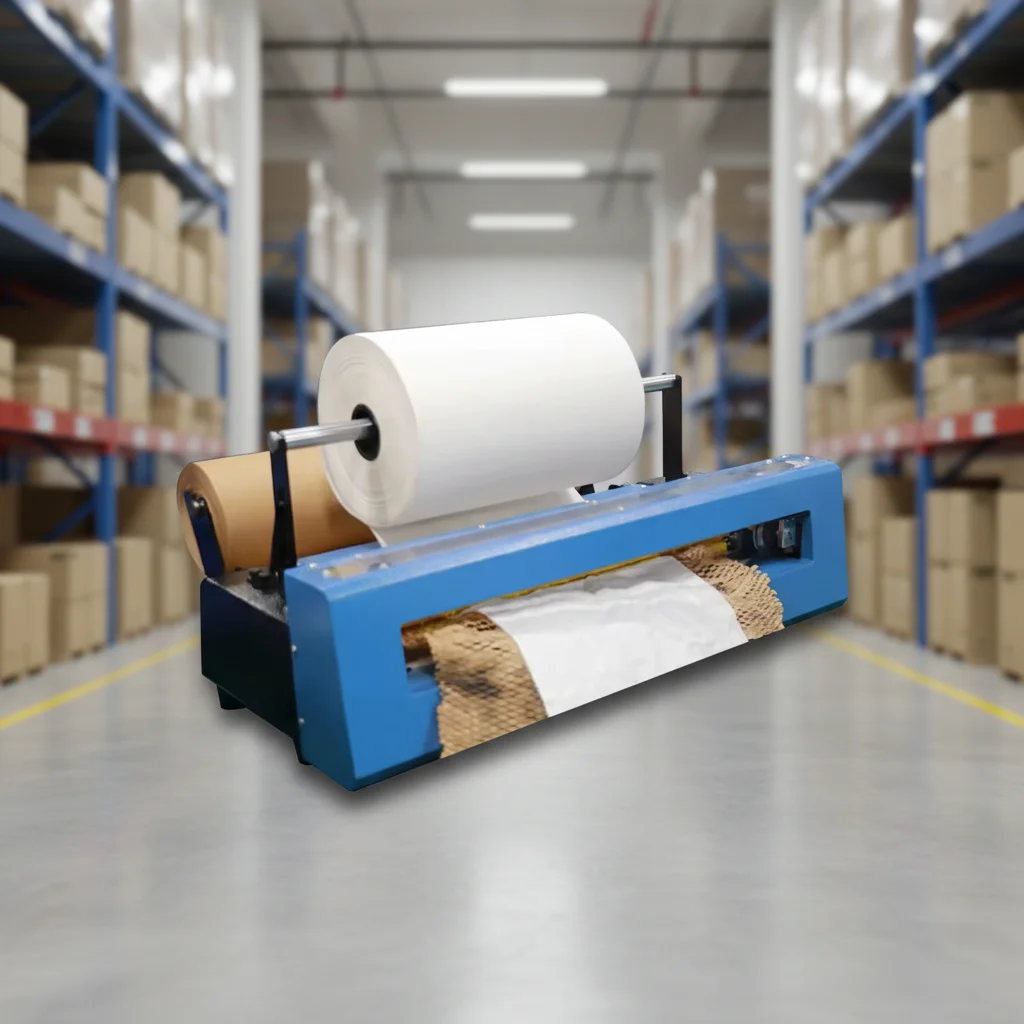 Eco Friendly Degradable Honeycomb Paper Wrapping Machine Automatic Paper Roll Packing Equipment For Goods Buffer Packaging