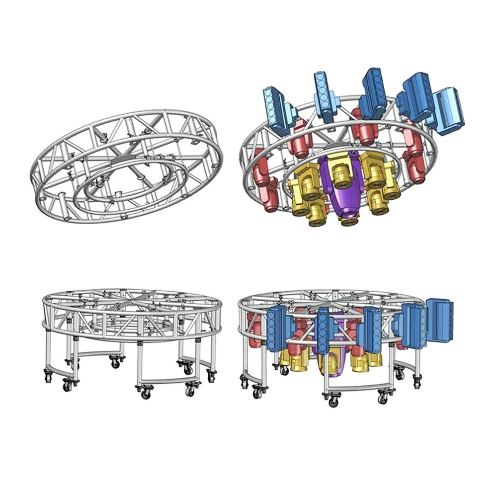 Dimensions Pre-rigging Truss Double Stacking System Multi-Function Circular PRT Roving Truss with Removable Pulley Legs