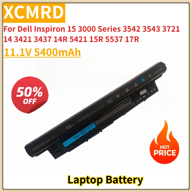 

New Replacement Laptop Battery XCMRD 11.1V 5400mAh for Dell Inspiron 15 3000 Series 3542 3543 17 3721 3737 14 3421 3437 14R 5421
