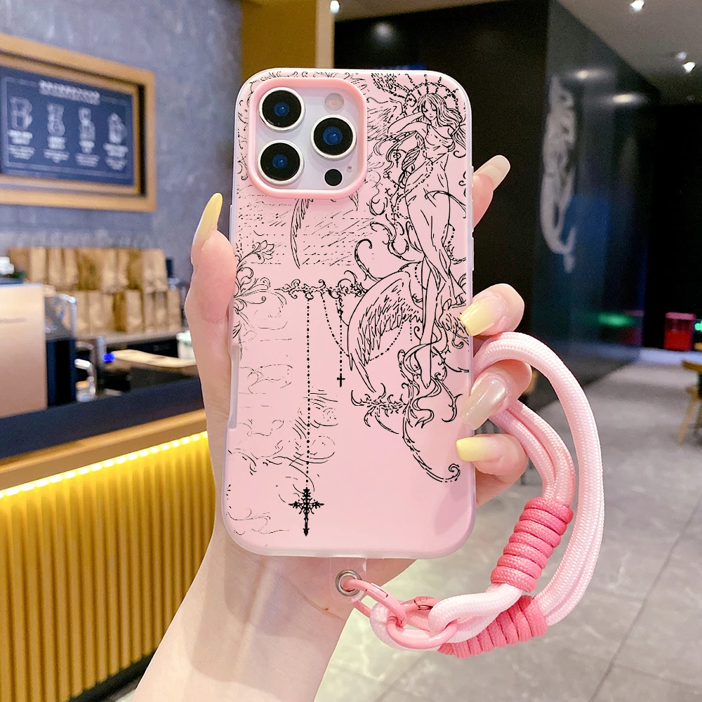 Gothic Angel 2-in-1 Handyhülle für Samsung Galaxy S26 Ultra S25 S24 S22 S23 Plus FE A56 A55 A35 A36 A37 5G mit Lanyard-Abdeckung – Detail 5