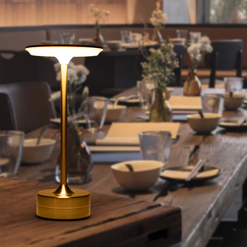 Lampada da scrivania a LED in ferro Luce notturna a LED Ricaricabile con ricarica USB Lampada decorativa Touch Atmosfera portatile Decorativa semplice