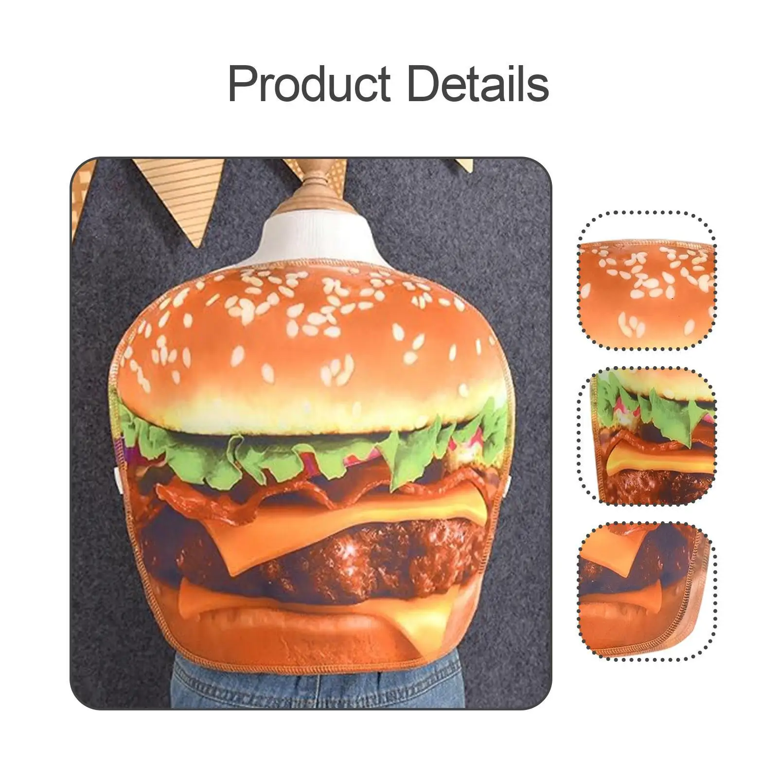 

Comfortable Burger Costume Unique Halloween Outfit Hamburger Fancy Dress for Halloween Party Stage Performance