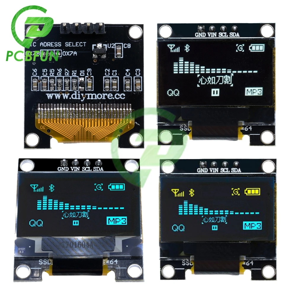 

3,5-дюймовый последовательный OLED-модуль IIC, белый/синий дисплей, 128X64 I2C 0,96 плата с ЖК-экраном GND VDD SCK SDA для Arduino