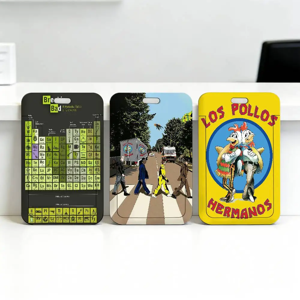 Movie B-Breaking Bad Fried chicken shop Transparent Card Holder Employee Plastic Slide Cover Lanyard Work Business ID Bag Bus