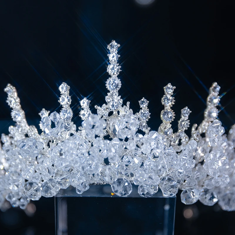 CC Crown for Women Wedding Accessories Bridal Headbands Engagement Hair Ornaments 100% Handmade Beads Diadems Pageant Gift QS210 image 5
