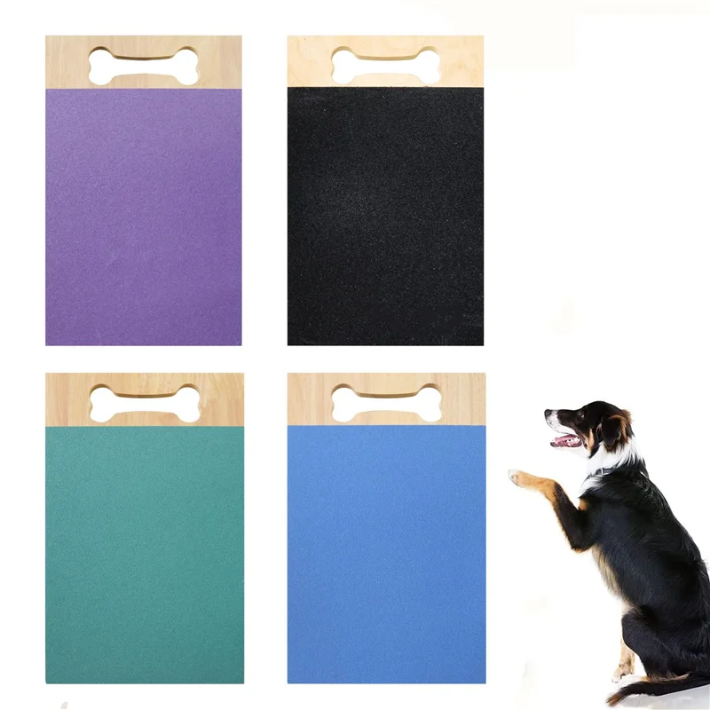 Almohadilla rascadora para perros con caja de golosinas, tabla rascadora para perros, entrenador de molienda de uñas para moler uñas, color morado