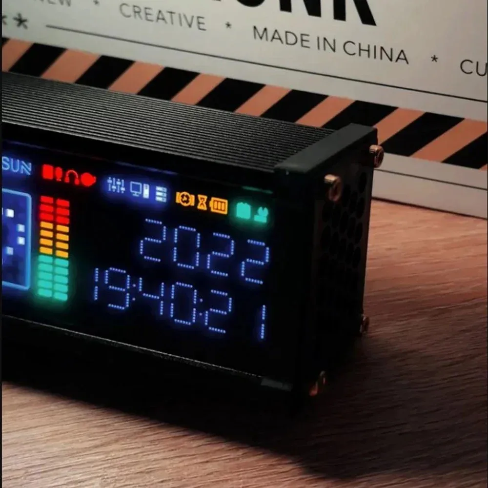 NEW WFD Retro Electronic Tube Clock Pseudo-Fluorescent Matrix  Spectrum Function Desktop Decorations