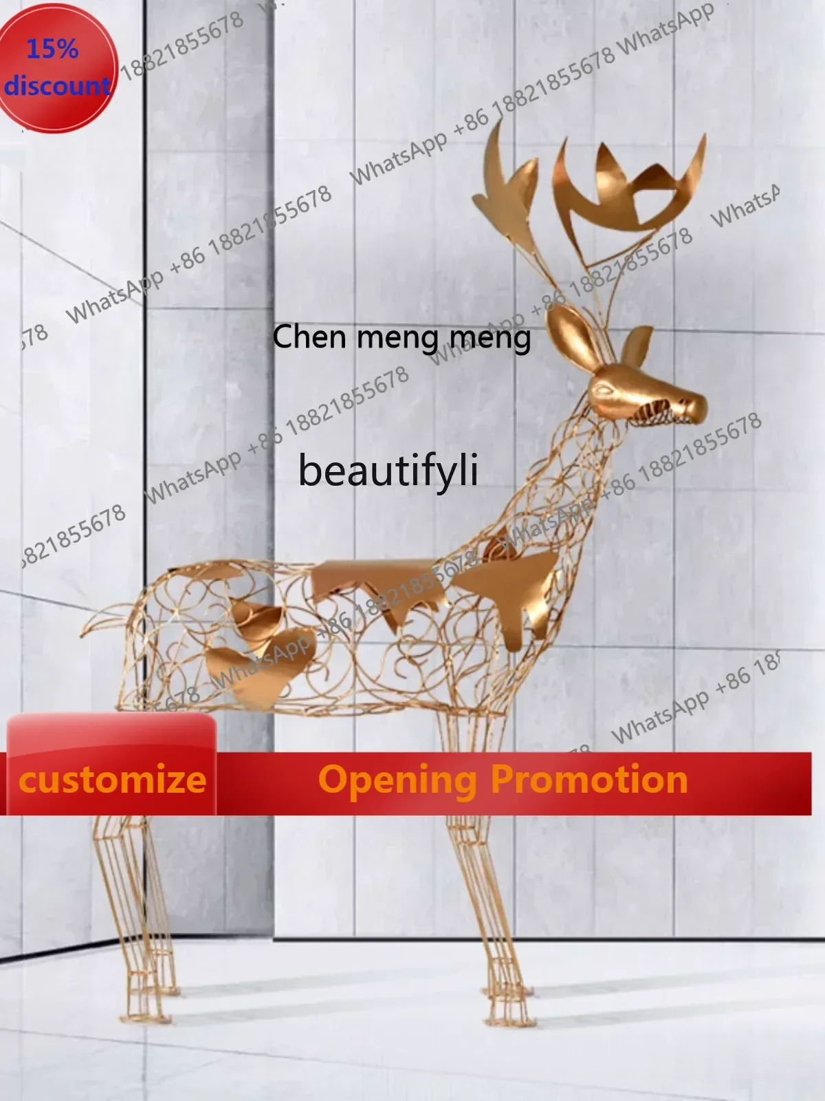 

SS 7304new styleCreative Abstract Elk Sculpture Sales Office Hotel Lobby Floor Light Luxury Crafts Decorations