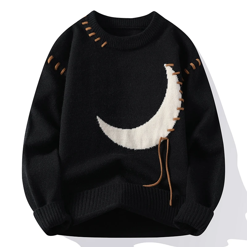 New Men's Women's Korean Trendy Sweater Knitted Top Youth Student Style Base Layer Clothing Crew Neck Pullover 4XL-M