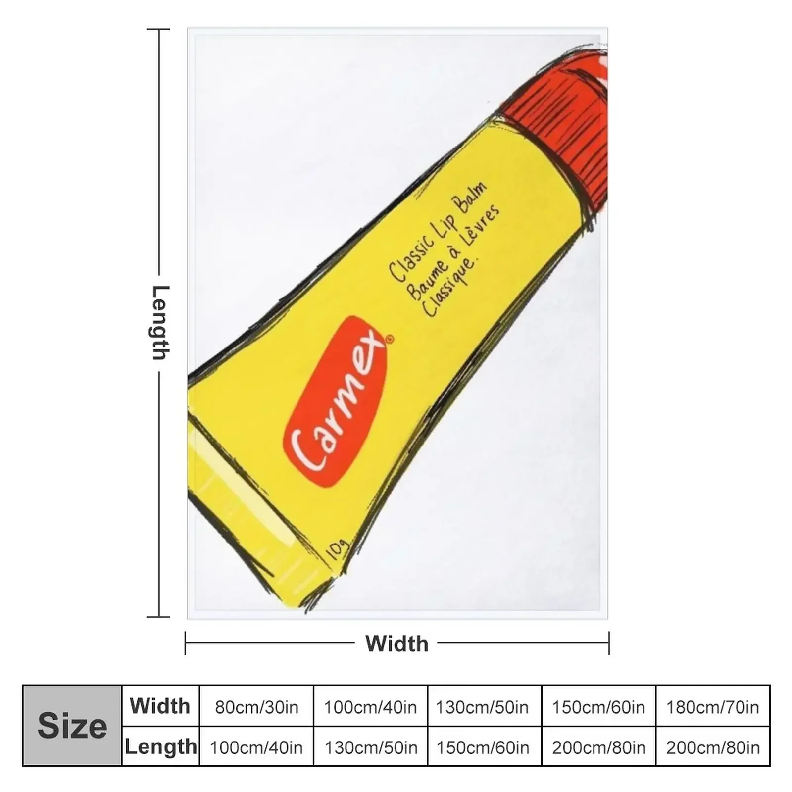 Carmex Classic Lip Balm Throw Blanket Softest Hairy Luxury Blankets