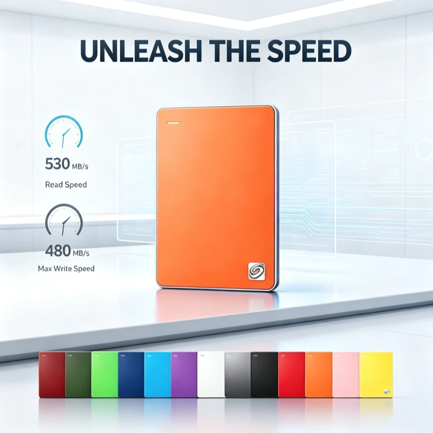[Brand+] Portable External Pink/Orange/Wine Red Hard Drive High Speed Expansion Storage Disk for Windows Laptop Data Backup