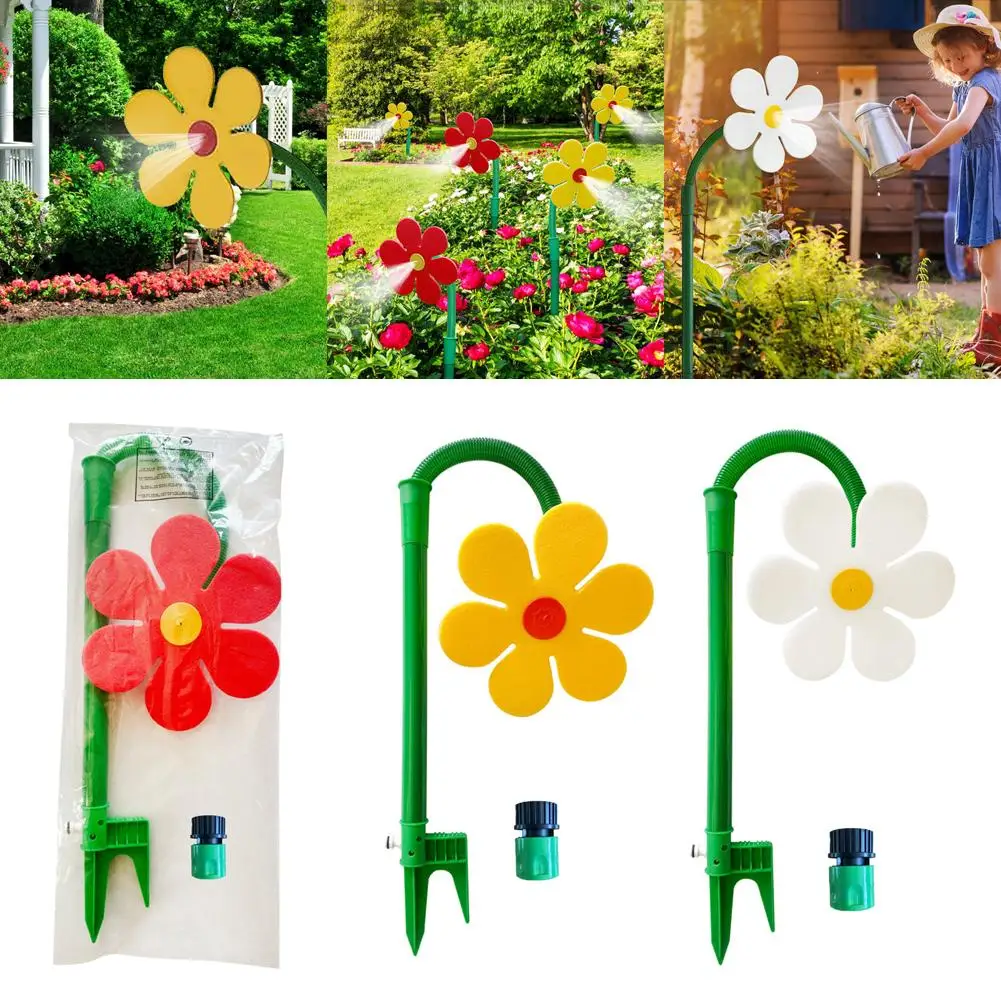 

Garden Crazy Spin Sprinkler Flower Shape Dancing Daisy Sprinklers 720 Rotating Water Spray Toy For Yard Lawn Watering Decor U1A5