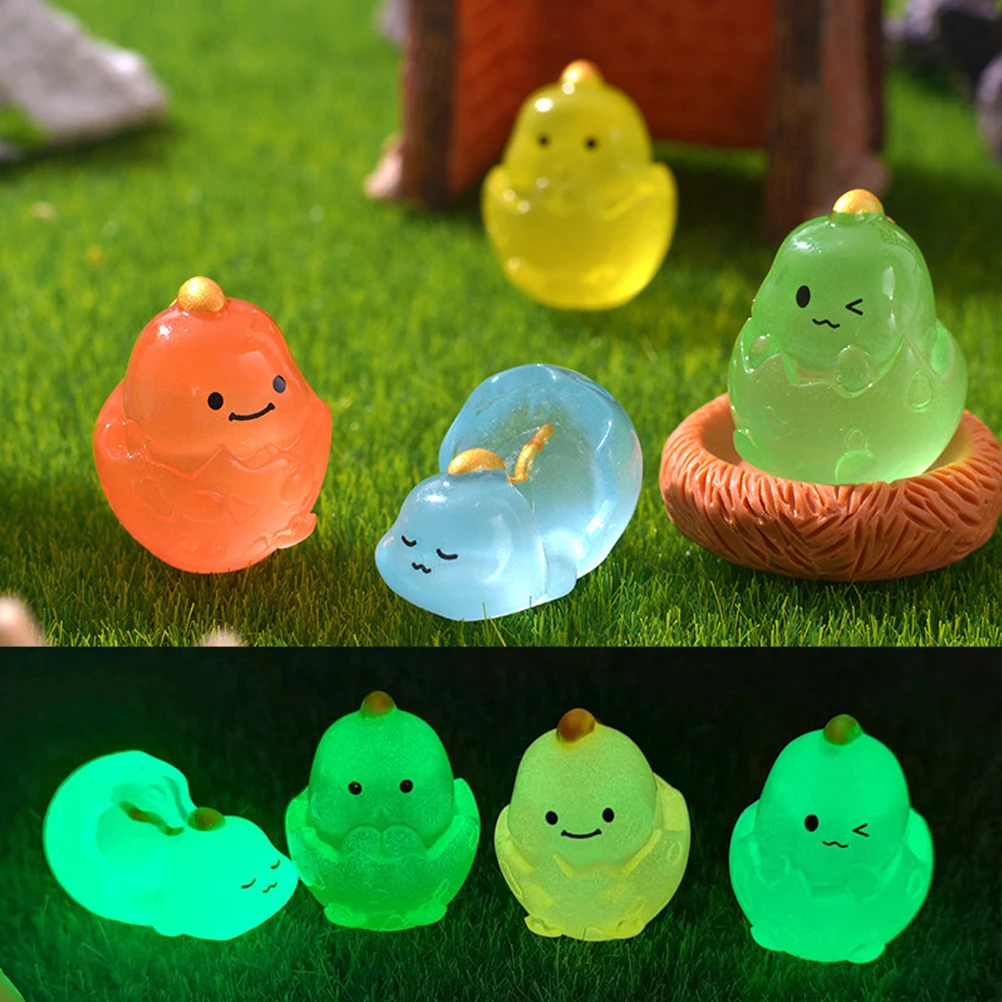 

4Pcs Resin Mini Dinosaur Decoration Cute Mini Resin Animals for DIY Craft Cake Aquarium Fairy Garden Miniatures
