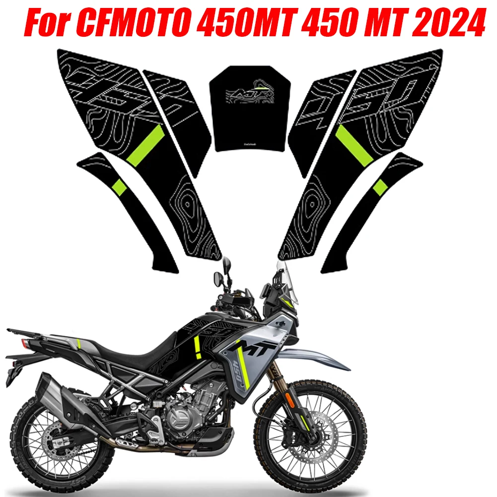 Наклейка на боковой стороне мотоцикла для CFMOTO 450MT 450 MT 2024, наклейка на топливный бак, протектор, накладка, декоративные комплекты, противоскользящие