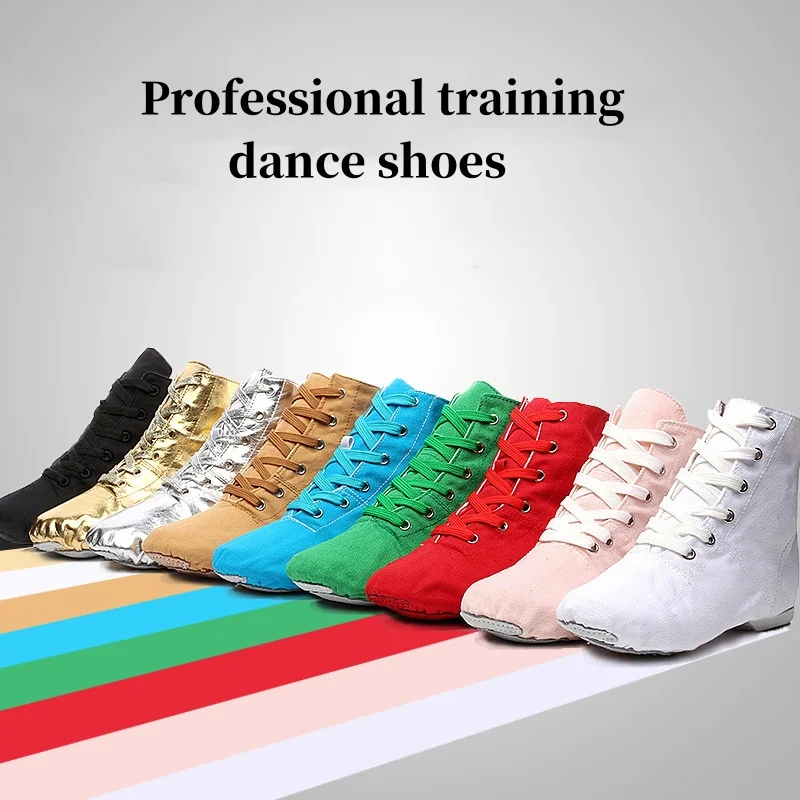 High top canvas jazz Dance Shoes adult yoga shoes Women Girls ballet shoes Jazz Boot children dance training shoes multicolour