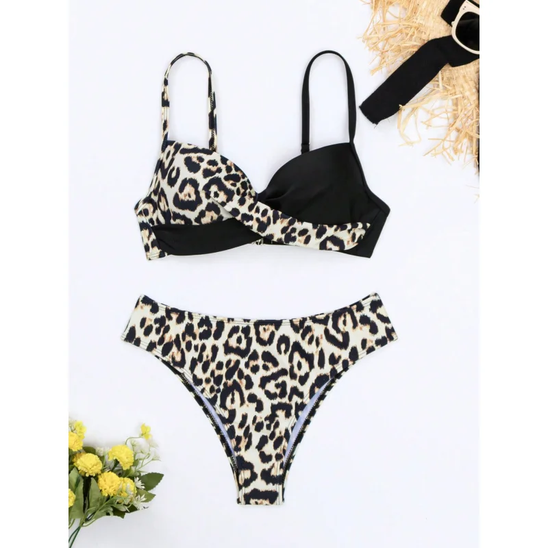 

New Women's Swimsuit Leopard Print Bikini Fashion Print Swimwear Sexy Beach Vacation Swimwear