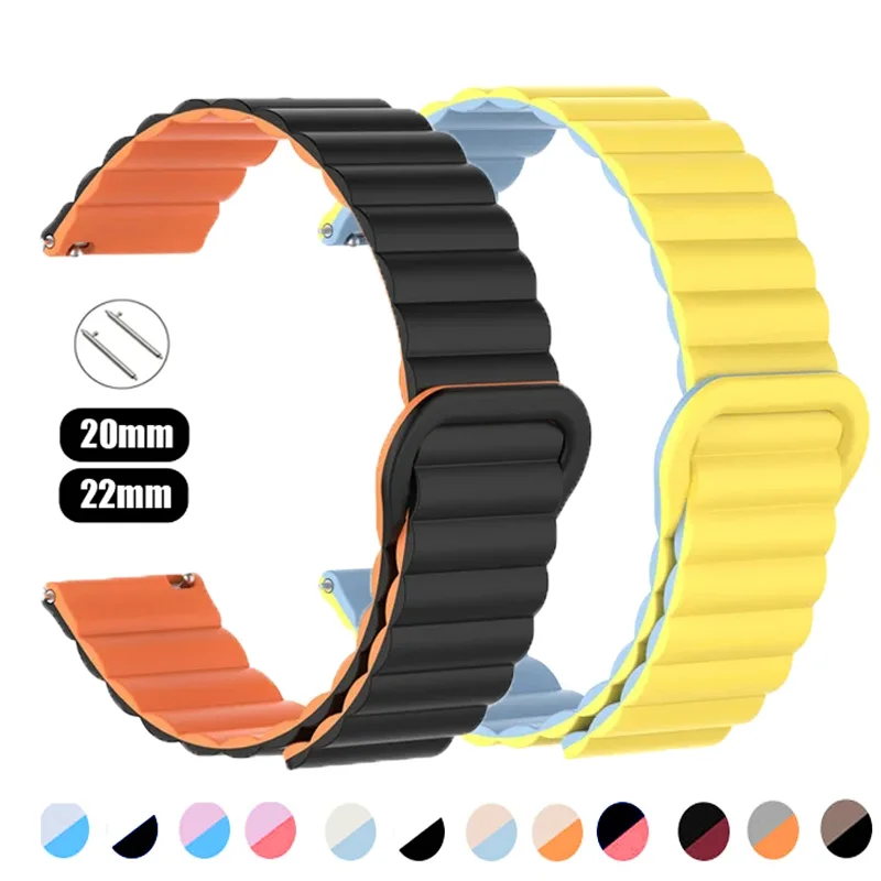 Magnetic Loop For Amazfit GTS 4/2/2e/3/GTS 2 Mini/GTR 4/3/GTR2/stratos 20mm 22mm band Silicone bracelet Amazfit Bip U Pro strap