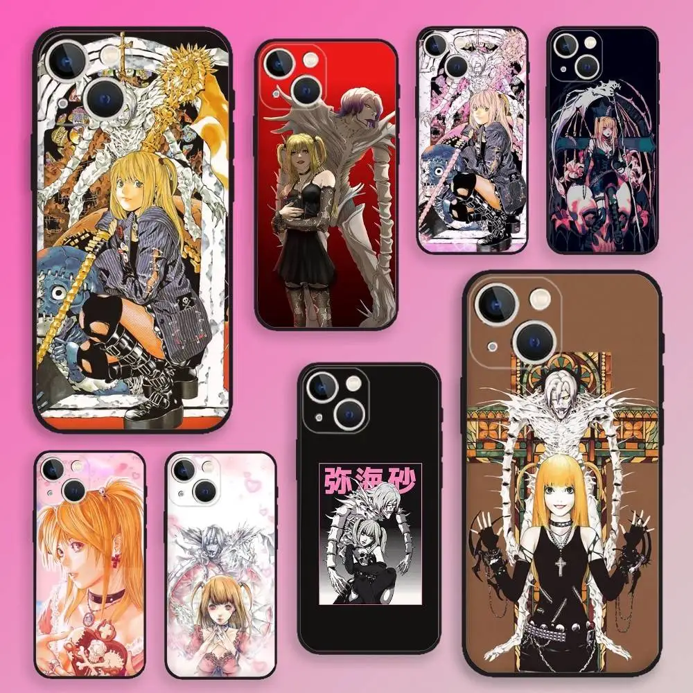 

D-Death Misa N-Note Phone Case For iPhone 16,15,14,13,12,11,Plus,Pro Max,XS,X,E,SE,Mini Soft Silicone Black Cover